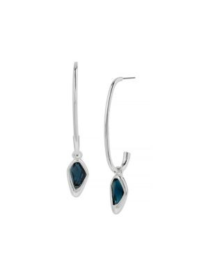 Robert Lee Morris Soho Faceted Stone U-Shaped Stick Drop Earrings - BLUE