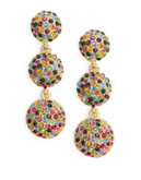 R.J. Graziano Multi-Colour Pave Ball Drop Earrings - GOLD