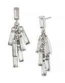 Kenneth Cole New York Baguette Chandelier Earrings - WHITE