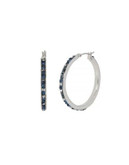 Kenneth Cole New York Sprinkled Stone Hoop Earrings - BLUE