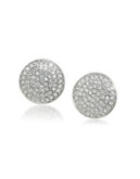 Carolee Pave Disc Clip-On Earrings - SILVER