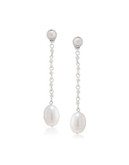 Carolee Oyster Bar Linear Drop Earrings - WHITE