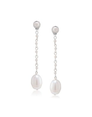 Carolee Oyster Bar Linear Drop Earrings - WHITE