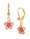 Betsey Johnson Crystal Flower Drop Earring - PINK