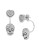 Betsey Johnson All That Glitters Skull and Heart Front and Back Earring - SILVER