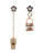Betsey Johnson Wanderlust Pave Key and Lover Lock Mismatch Drop Earring - CRYSTAL