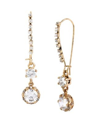 Betsey Johnson All That Glitters Crystal Long Drop Gold Earring - CRYSTAL