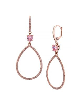 Betsey Johnson All That Glitters Pave Crystal Large Teardrop Rose Gold Earring - CRYSTAL