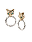 Betsey Johnson Fox Trot Fox & Pave Ring Drop Earring - CRYSTAL