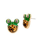 Betsey Johnson Lion Frog Stud Earrings - GREEN