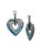 Betsey Johnson Rhinestone Heart Drop Earrings - BLUE