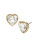 Betsey Johnson Embellished Heart Stud Earrings - WHITE