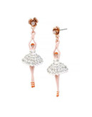 Betsey Johnson Pave Ballerina Drop Earrings - PINK