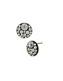 Betsey Johnson Panther Round Disc Stud Earrings - WHITE