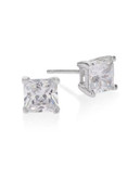 Expression Square Cubic Zirconia Earrings - SILVER