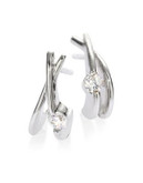 Expression Half Moon Sparkling Earrings - SILVER