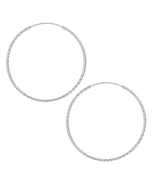 Expression Sterling Silver Diamond-Cut Hoops - SILVER