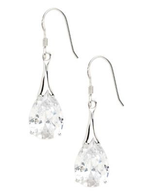 Expression Sterling silver drop earrings - CRYSTAL