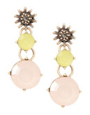 R.J. Graziano Multi-Stone Drop Earrings - PINK