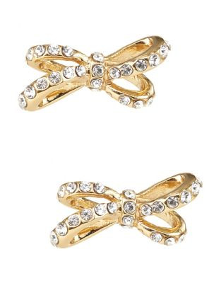 Kate Spade New York Pave Bow Stud Earrings - GOLD