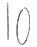 Diane Von Furstenberg Large Premier Chainette Metal Hoop Earring - SILVER