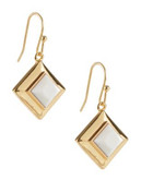 Trina Turk Square Drop Earrings - WHITE/GOLD