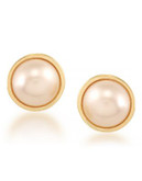 Carolee Peach Blossom Stud Pierced Gold Tone Earring - PINK