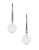 Skagen Denmark Sofie Silver Tone White Glass Dangle Earring - SILVER