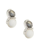 Jones New York Pave Button Drop Earrings - WHITE