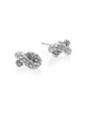 Kate Spade New York Silvertone Pave Sailors Knot Stud Earrings - CLEAR