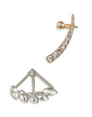 Expression Asymmetrical Rhinestone Earrings - ASSORTED