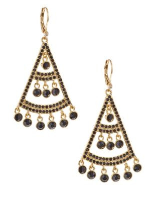 Kate Spade New York Subtle Sparkle 12K Gold-Plated Statement Earrings - JET