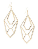 Expression Geometric Cut-Out Drop Earrings - GOLD
