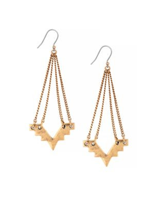 Lucky Brand Geometric Chandelier Earrings - GOLD