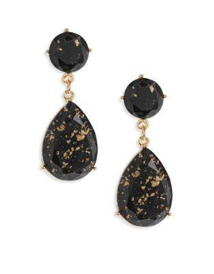 Expression Sap-Look Double Drop Earrings - BLACK