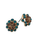 Expression Multicolour Flower Stud Earrings - BLUE