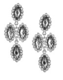 Expression Quatrefoil Chandelier Earrings - GREY