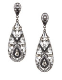 Expression Double Oval Drop Earrings - BLACK
