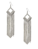 Expression Fringed Cut-Out Lozenge Earrings - SILVER