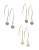 Expression Set of Three Pave Ball Earrings - ASSORTED