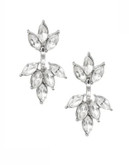 Expression Navette Stone Jacket Earrings - SILVER