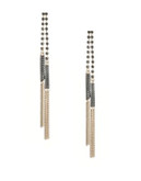 Expression Dangling Strands Chain Earrings - DARK GREY