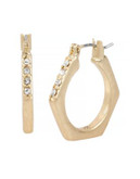 Kenneth Cole New York Honeycomb Pave Geometric Hoop Earring - GOLD