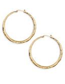 A.B.S. By Allen Schwartz Large Hammered Hoop Earrings - GOLD