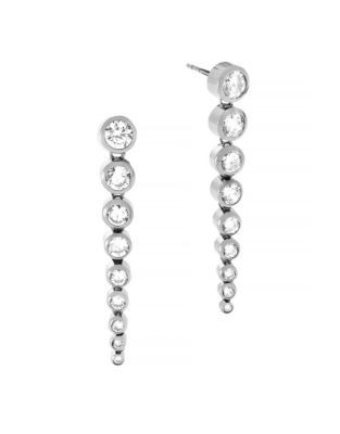 Michael Kors Park Avenue Glam Jewel Graduated Drop Earrings - SILVER