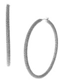 Diane Von Furstenberg Small Premier Chainette Metal Hoop Earring - SILVER