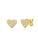 Crislu Simply Pave Heart Earrings - GOLD