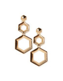 Coco Lane Hexagon Drop Earrings - GOLD