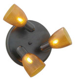 Benita 1 Ceiling Light-3L, Oil Rubbed Bronze with Amber Crackle Glass