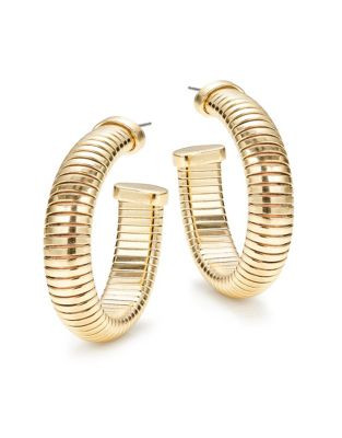 R.J. Graziano Tubogas Open Hoop Earrings - GOLD